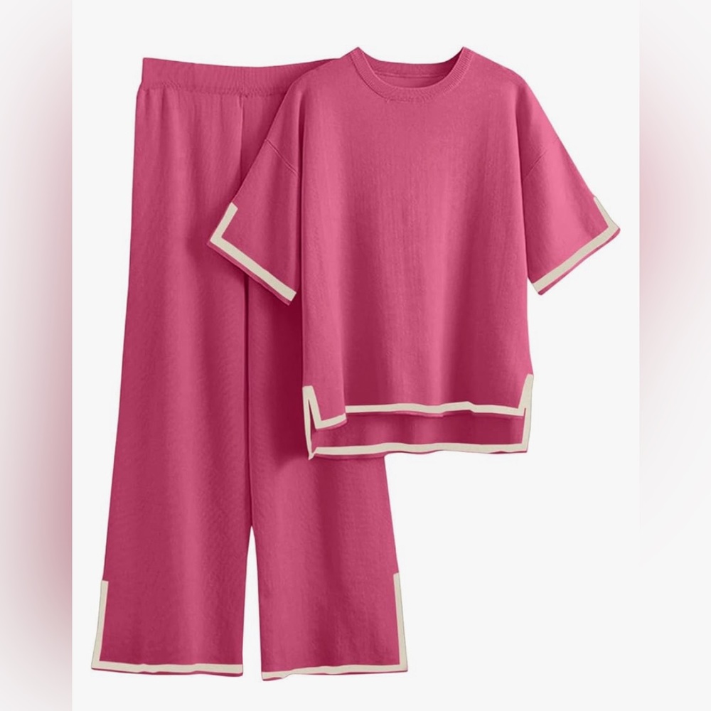 2 piece pink sweater set